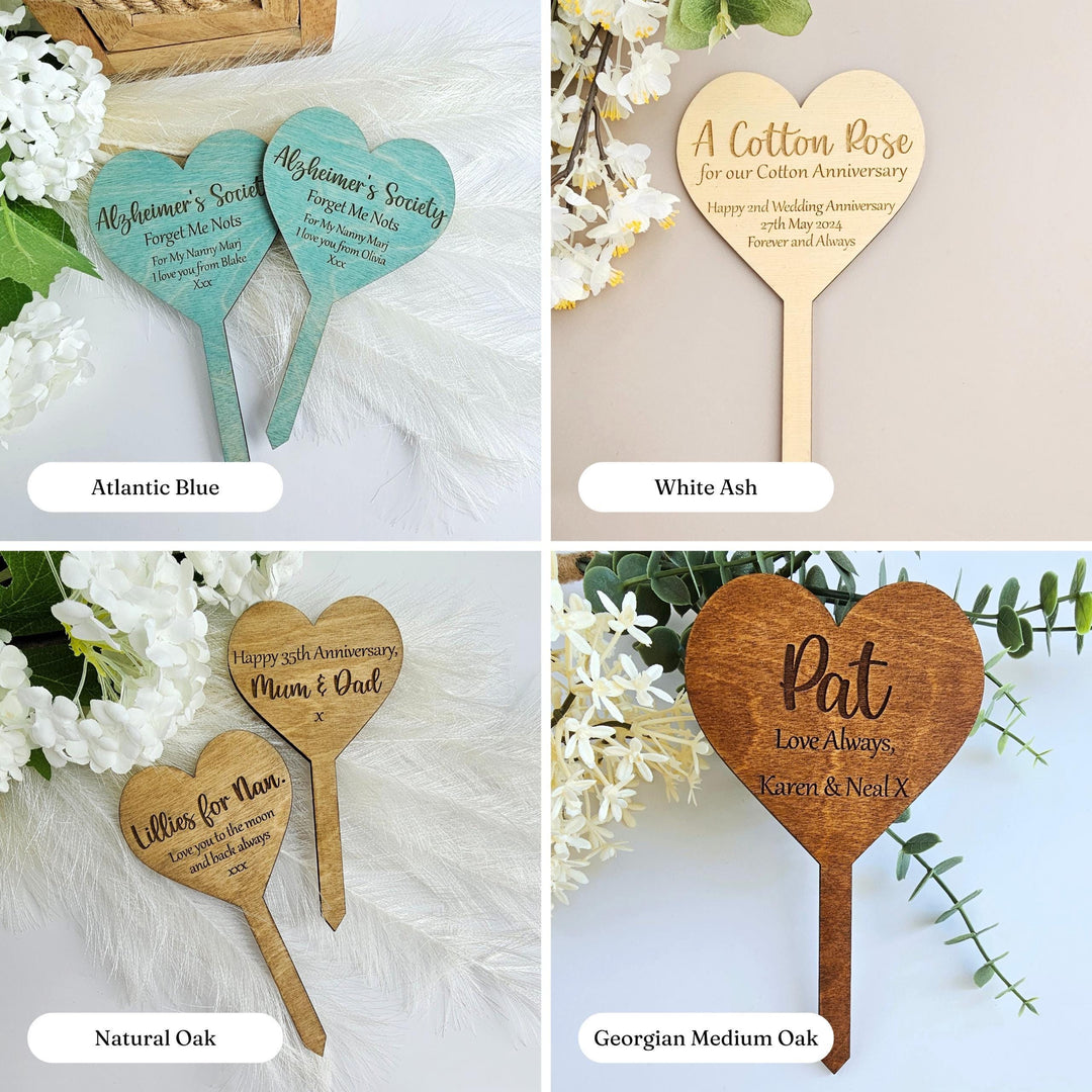 Personalised Wood Plant Tag - Custom Engraved Eco Plant Label | Rustic Wooden Gift Tags
