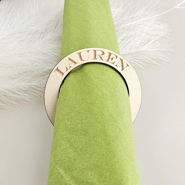 Personalised Wooden Napkin Rings - Rustic Wedding Table Decor, Christmas Dinner, Birthday Party, Anniversary Event, Table Place Setting