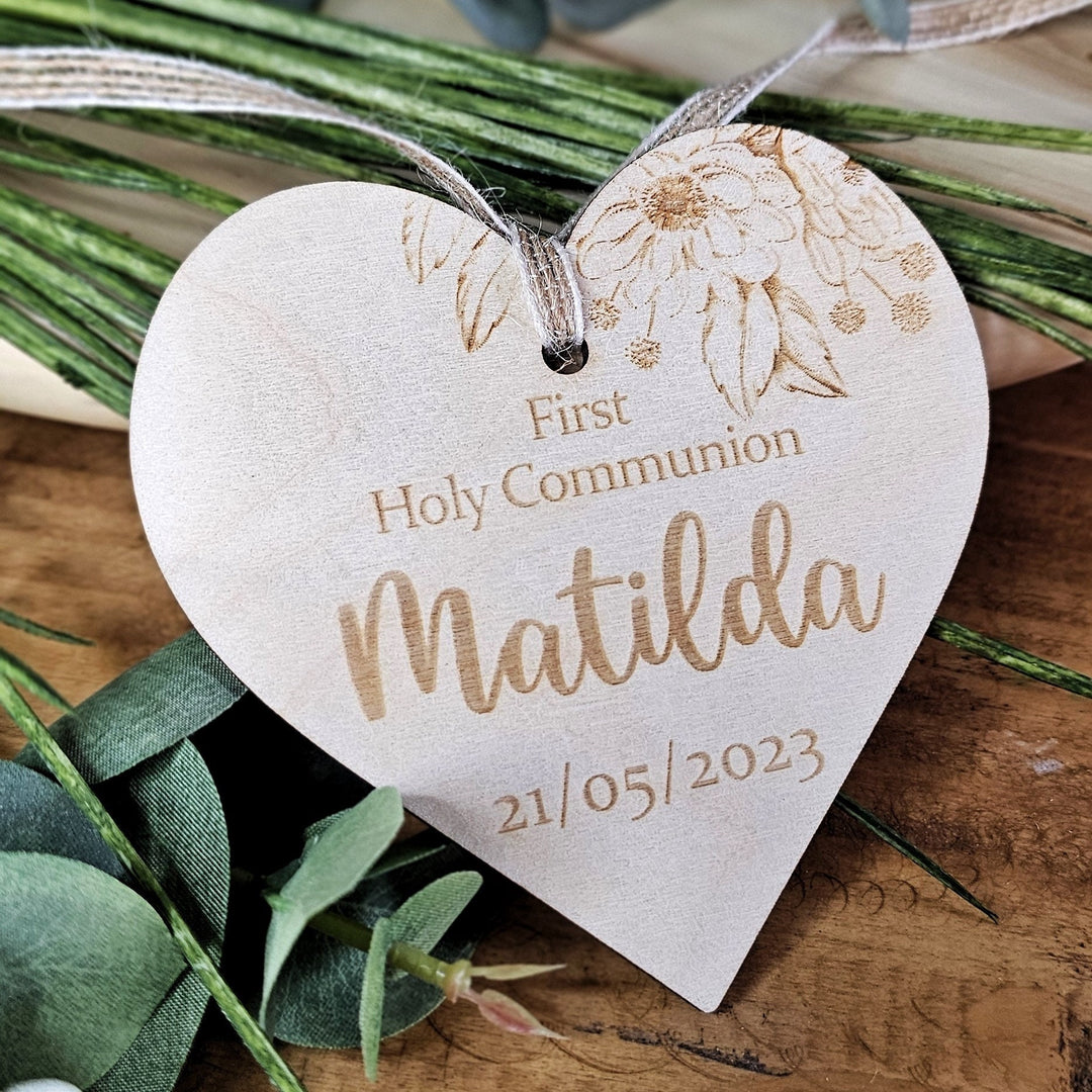 Personalised First Holy Communion Keepsake - Wooden Rustic Gift - Pamiatka Pierwszej Komunii Swietej - Baptism Christening Confirmation