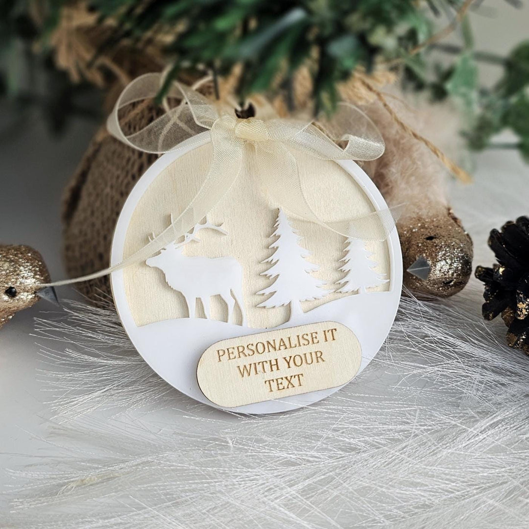 Baby’s First Christmas Ornament - Personalised Wooden Bauble Keepsake Gift