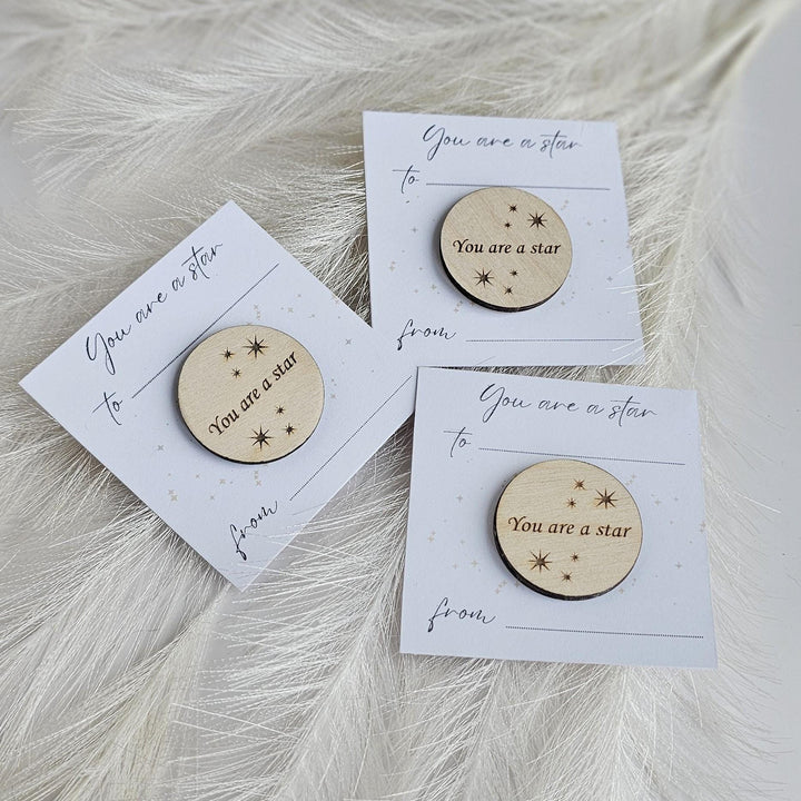 Wooden Round Token Gift for Teachers - Youre a Star Keepsake for Graduation  End of Year