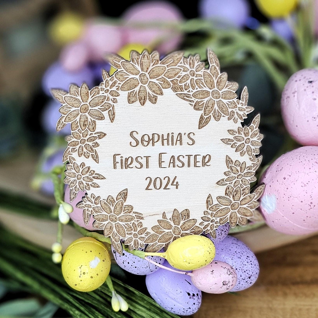 Baby's First Easter Wooden Plaque: Personalised Milestone Photo Prop