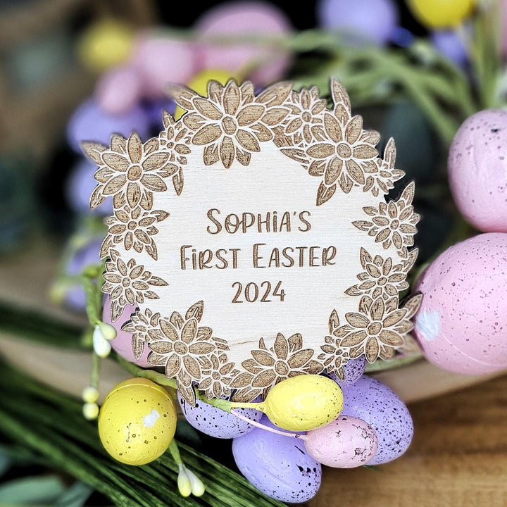 Baby's First Easter Wooden Plaque: Personalised Milestone Photo Prop