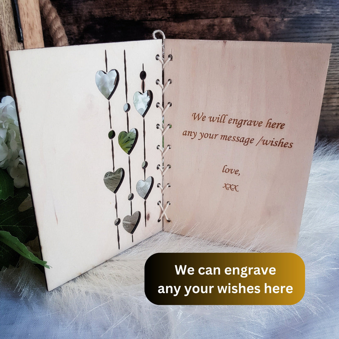 Personalised Valentine's Day Card - Wooden Keepsake Gift for Anniversary, Birthday, Wedding