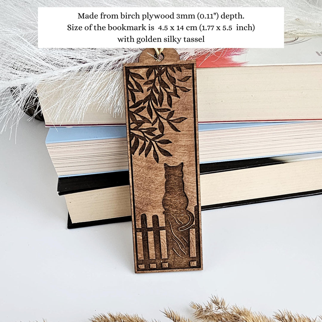 Personalized Laser Engraved Cat Bookmark - Unique Gift for Book Lovers Teachers and Animal Friends