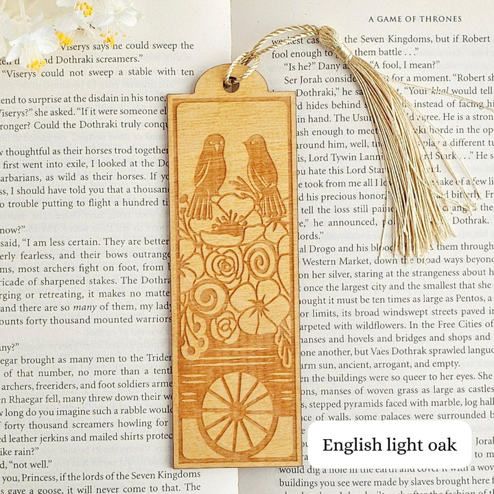 Birds Bookmark - Personalised Engraved Wooden Gift for Book Lovers