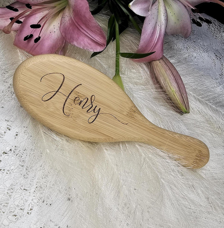 Personalized Eco-Friendly Bamboo Hairbrush - Engraved Gift for Dancer Girlfriend Mother Teenage Girl