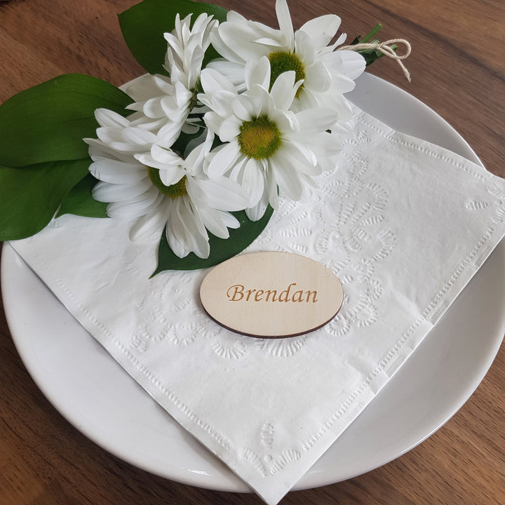 Rustic Wedding Name Place Settings, Wedding Favours, Personalised Placement Cards Natural Wedding Wooden Table Decoration