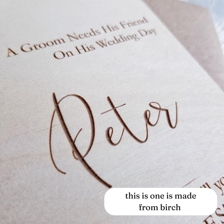Best Man Wooden Card - Personalised Wedding Proposal Keepsake - Will you be my Usher