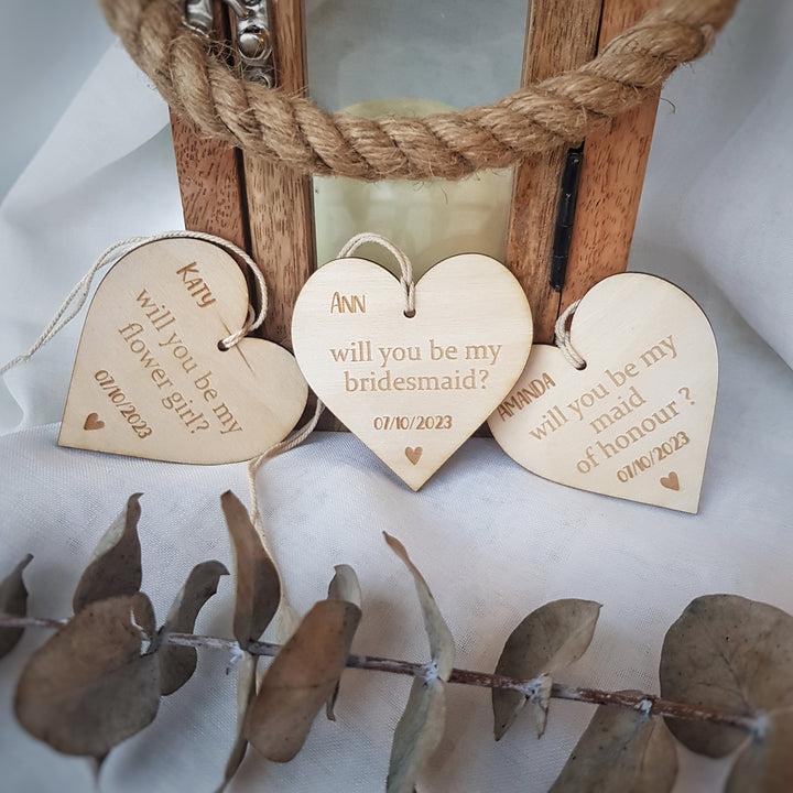 Personalised Will You Be My Bridesmaid Plaque, Bride Squad Proposal Ornament, Wooden Rustic Keepsake, Maid of Honour, Flower Girl