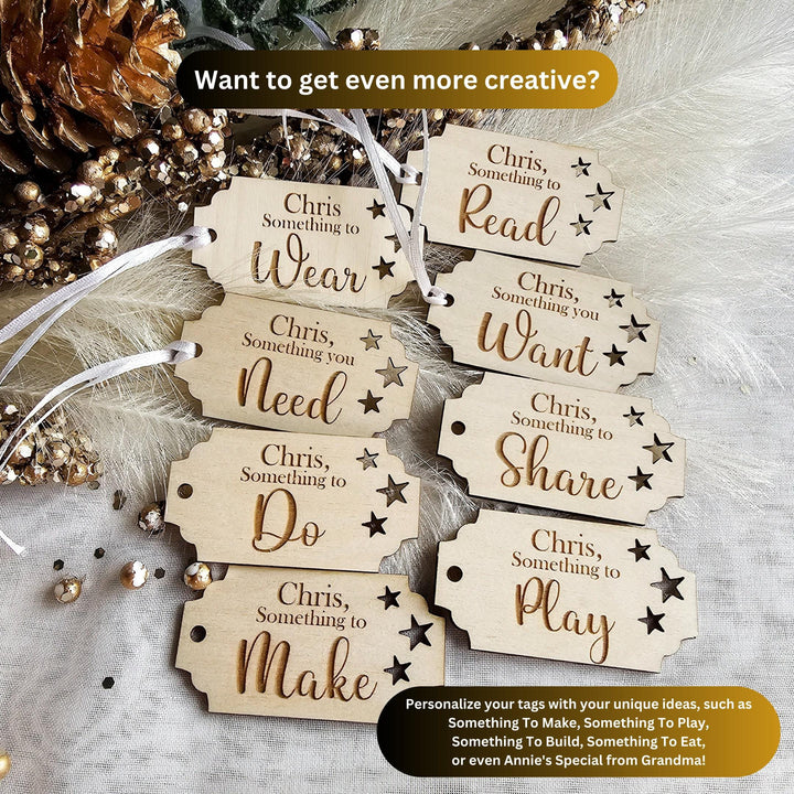 Personalised Wooden Christmas Gift Tags - Sustainable Reusable Holiday Present Idea
