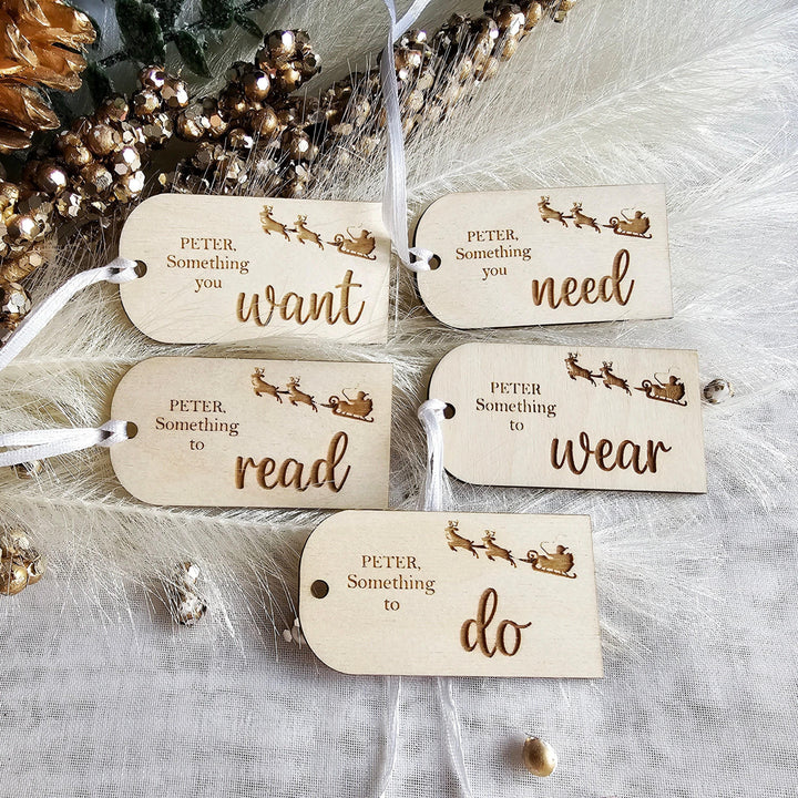 Personalized Wooden Christmas Gift Tags - Sustainable Holiday Decor