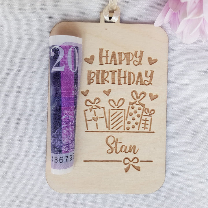 Personalised Money Holder – Custom Birthday Cash Box | Sustainable Wooden Gift Box
