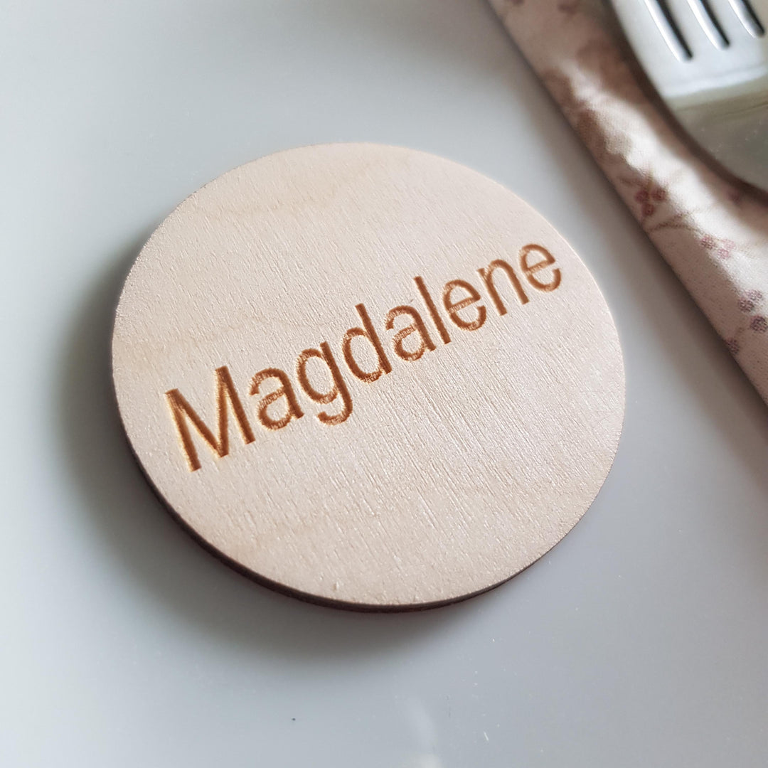 Custom Wedding Name Place Settings, Wedding Favours, Personalised Placement Cards, Natural Wedding Wooden Table Decoration