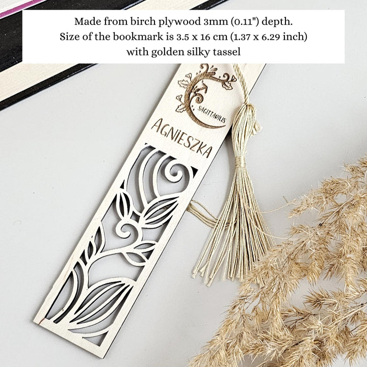 Personalised Floral Zodiac Bookmark - Engraved Wooden Gift for Book Lovers