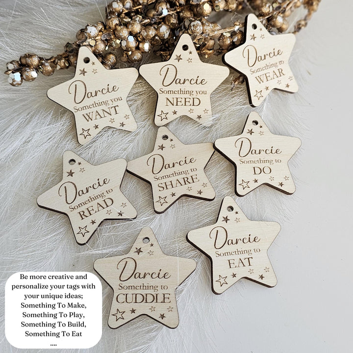 Personalised Christmas Wooden Gift Tags - Customizable Holiday Labels