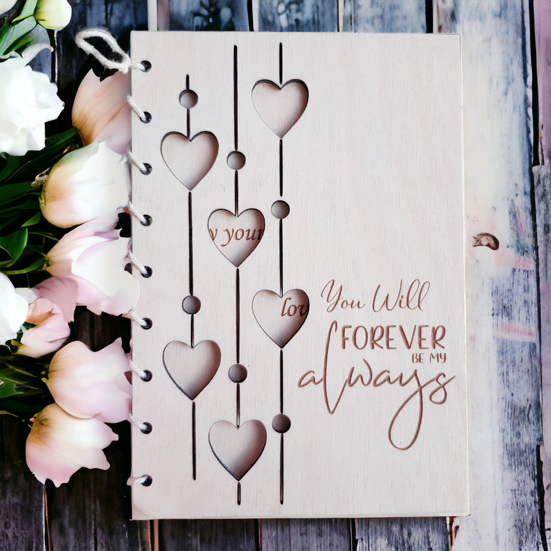 Personalised Valentine's Day Card - Wooden Keepsake Gift for Anniversary, Birthday, Wedding