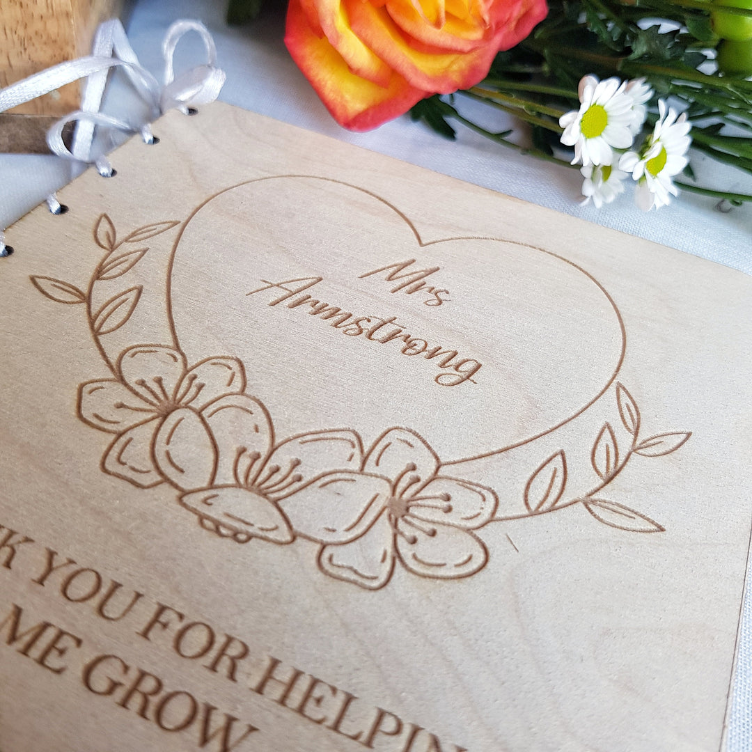 Custom Wooden Thank You Card - Personalized Graduation Keepsake for Teachers  Teaching Assistants