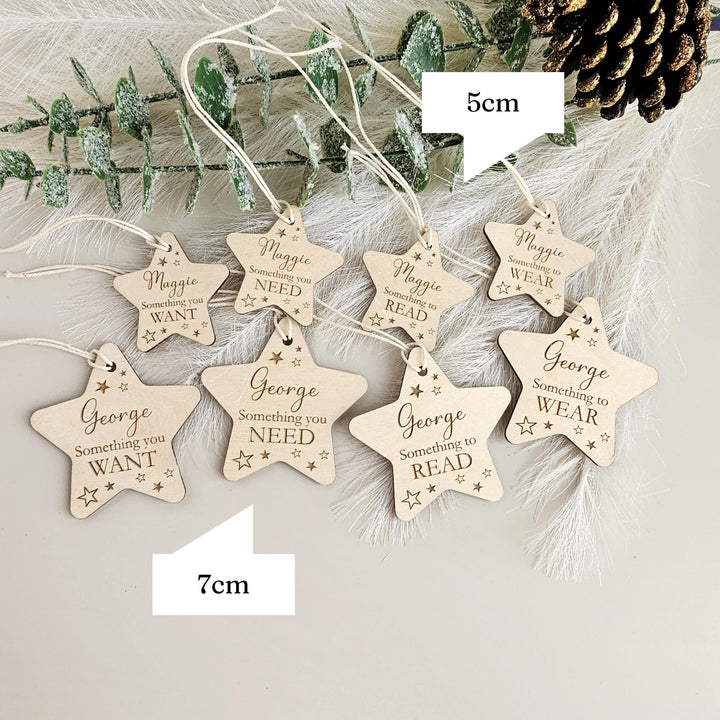 Personalised Christmas Wooden Gift Tags - Customizable Holiday Labels