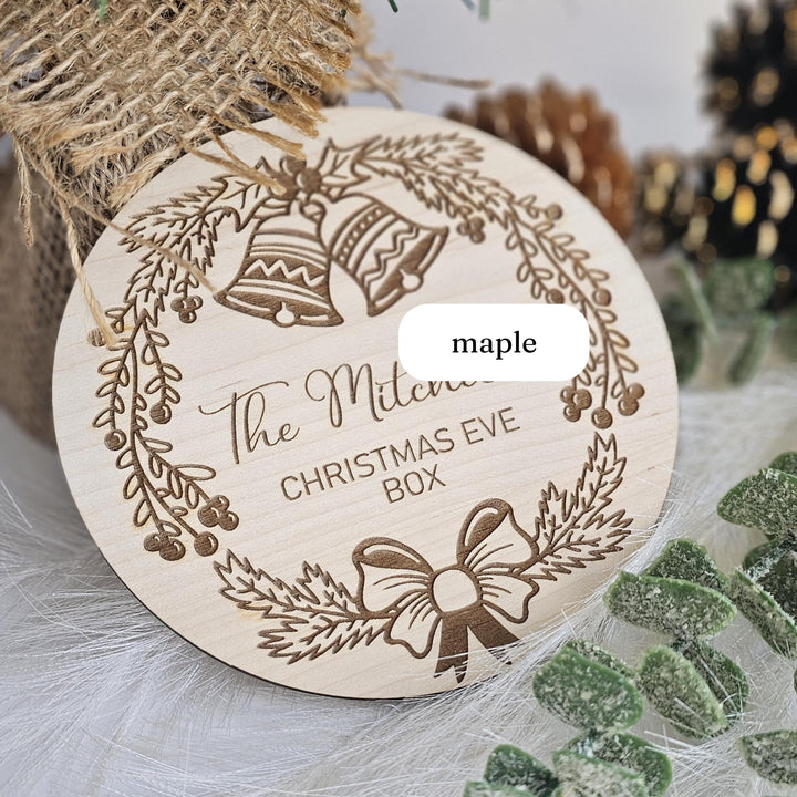 Personalised Christmas Eve Box Label - Babys First Christmas Disc -  Milestone Photo Prop
