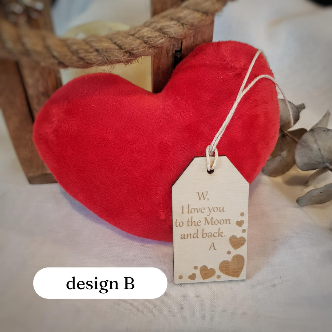 Romantic Wooden Keepsake Token - Personalised Love Plaque for Valentine's Wedding Anniversary Celebration