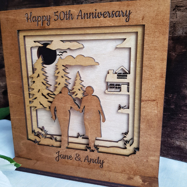 Handcrafted Personalised Wooden Anniversary Frame - Commemorate The Love Story