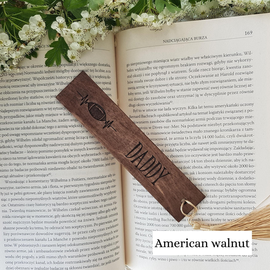 Sports Ball Bookmark – Personalised Wooden Gift for Book Lovers - Activities Fans