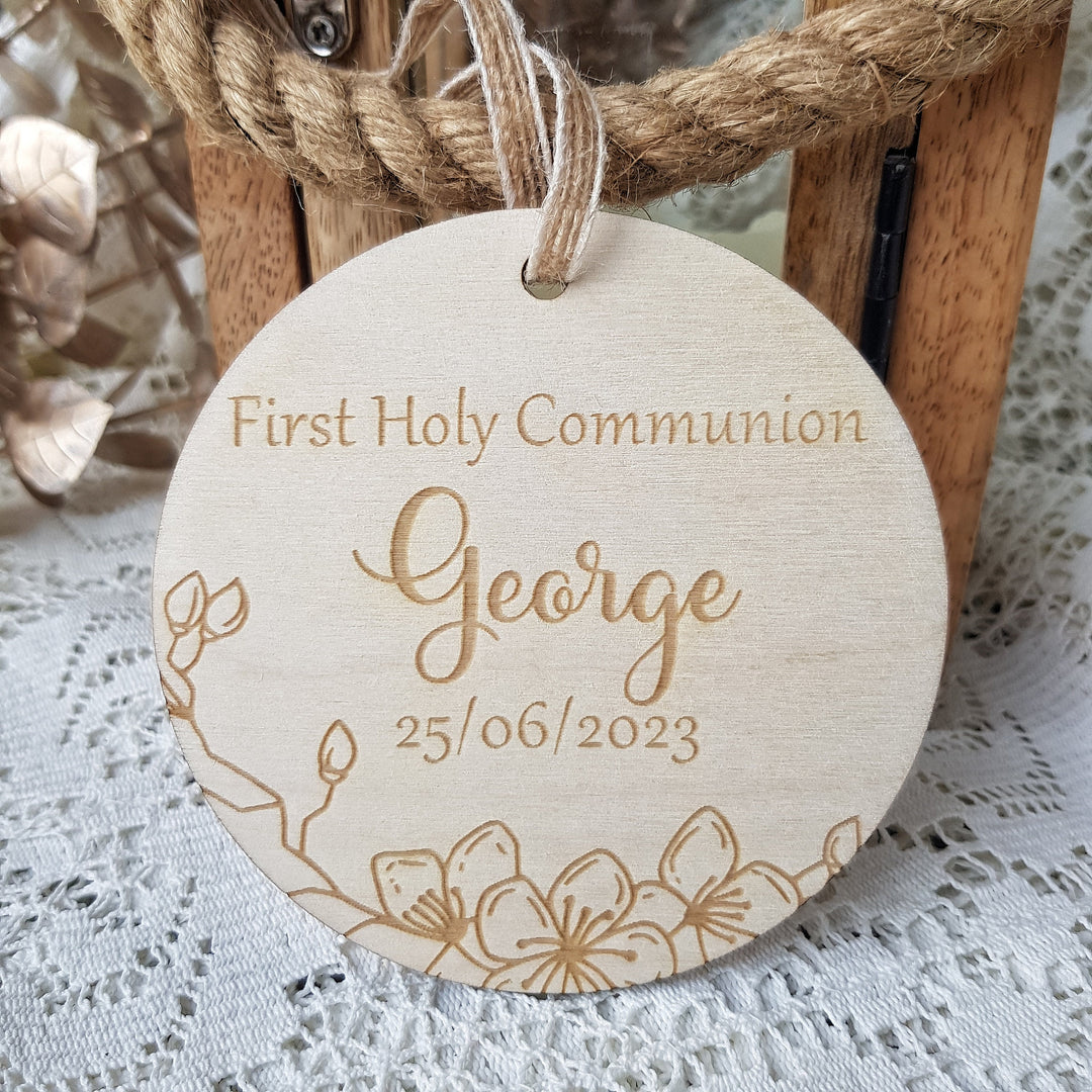 Personalised First Holy Communion Keepsake - Wooden Rustic Gift - Pamiatka Pierwszej Komunii Swietej - Baptism Christening Confirmation