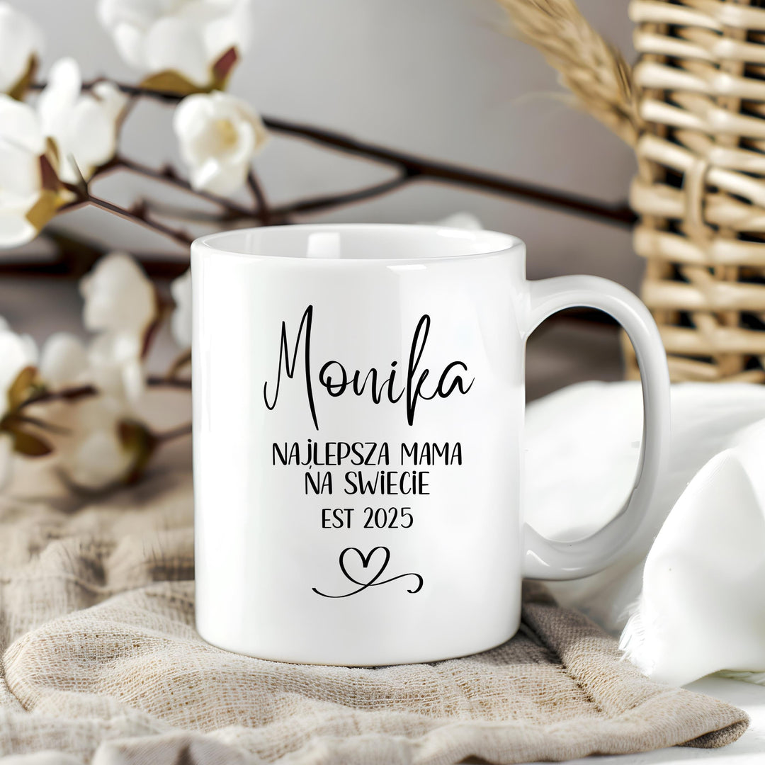 Personalised Best Mother Mug EST- Gift for Mum Birthday Present - Najlepsza Mama