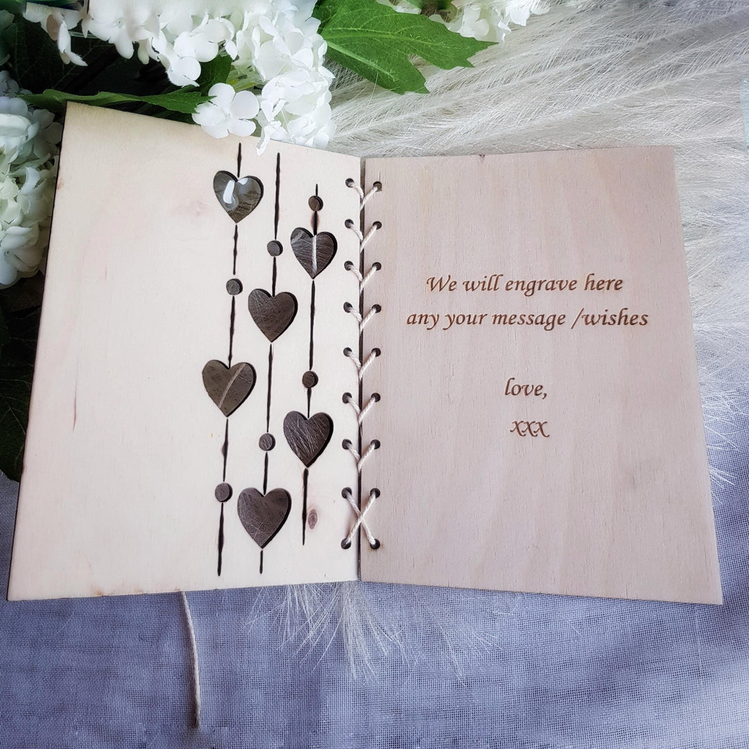 Personalised Valentine's Day Card - Wooden Keepsake Gift