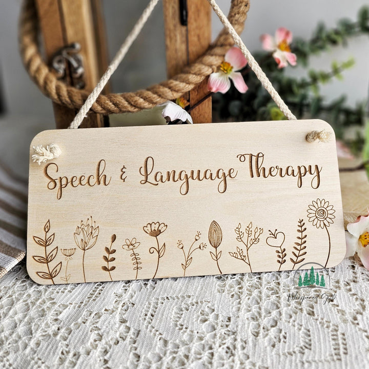 Handmade Personalised Rustic Wooden Plaque - Floral Design - Laser Engraved - Perfect for Bedroom Doors, Offices & More