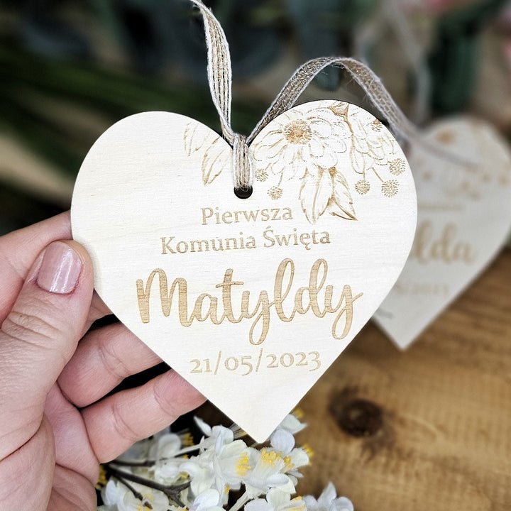 Personalised First Holy Communion Keepsake - Wooden Rustic Gift - Pamiatka Pierwszej Komunii Swietej - Baptism Christening Confirmation