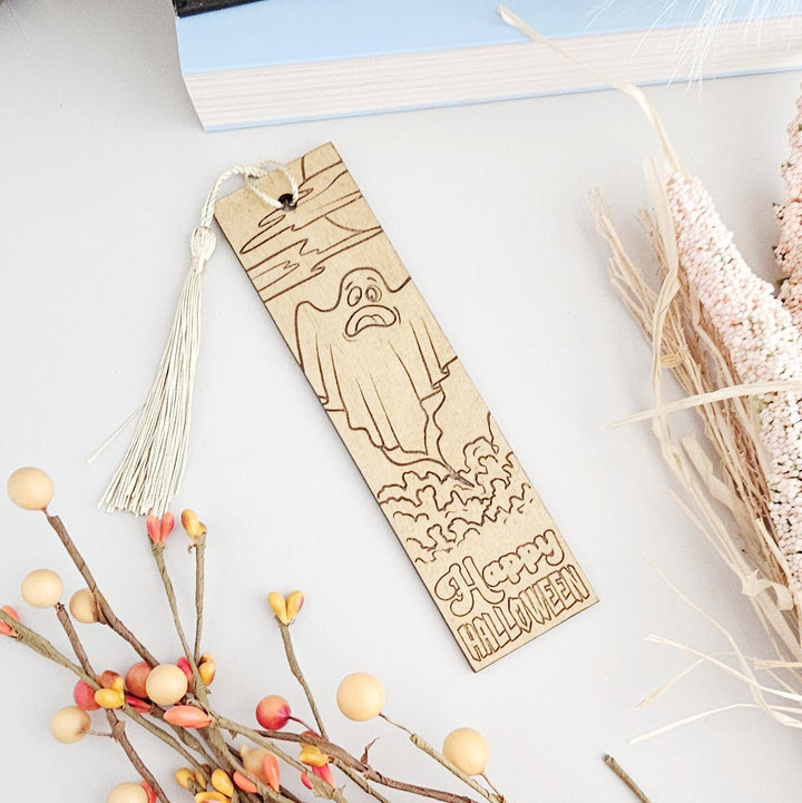 Halloween Ghost  Pumpkin Bookmark - Personalized Spooky Autumn Reading Accessory