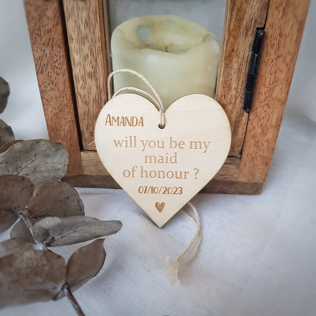 Personalised Will You Be My Flower Girl Plaque, Bride Squad Proposal Ornament, Wooden Rustic Keepsake, Maid of Honour, Bridesmaid