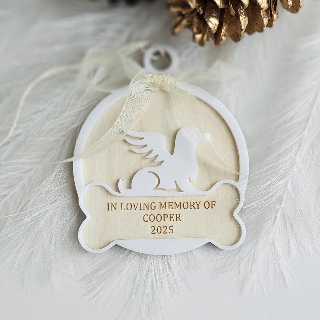 Personalised Pet Memorial Ornament • Dog Christmas Remembrance Gift