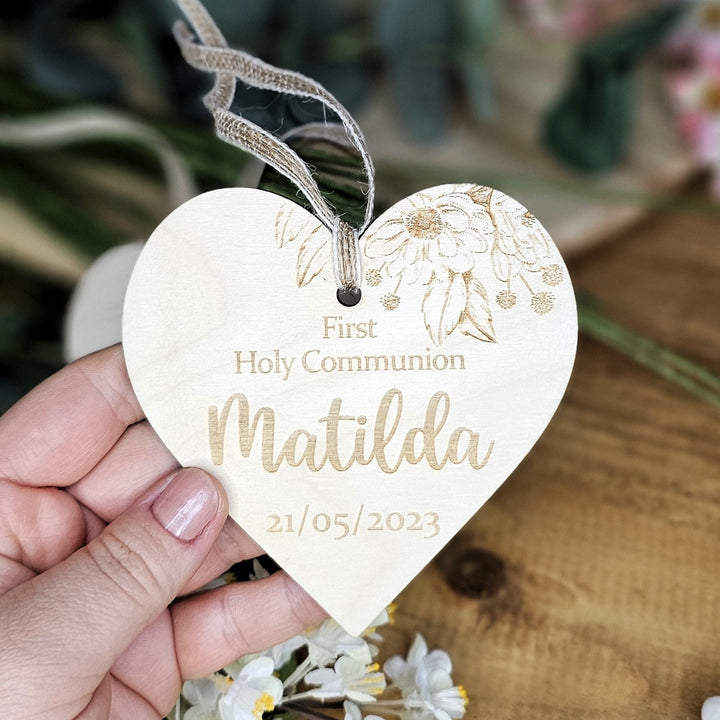 Personalised First Holy Communion Keepsake - Wooden Rustic Gift - Pamiatka Pierwszej Komunii Swietej - Baptism Christening Confirmation