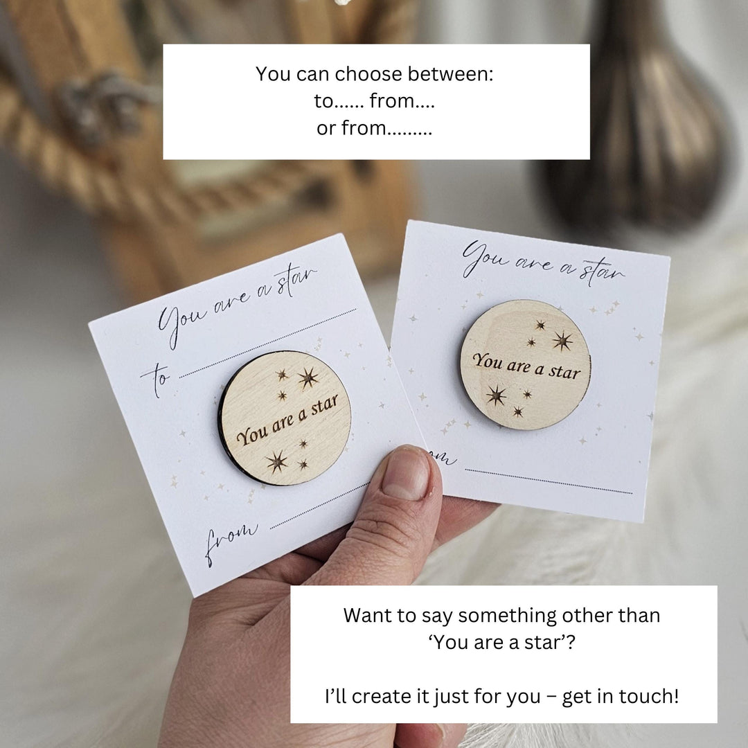 Wooden Round Token Gift for Teachers - Youre a Star Keepsake for Graduation  End of Year