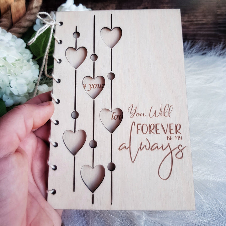 Personalised Valentine's Day Card - Wooden Keepsake Gift for Anniversary, Birthday, Wedding