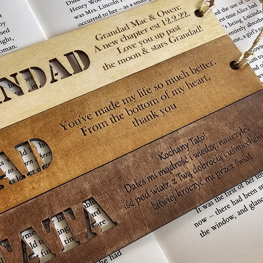 Personalised Wooden Bookmark - A Thoughtful Gift for Father's Day, Birthdays, and Dads Stepdad Grandads Boyfriend Brother Uncle Teachers