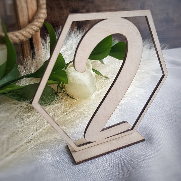 Rustic Hexagon Wooden table numbers, Unique Wedding Table Numbers, Wooden Table decoration, Rustic table décor