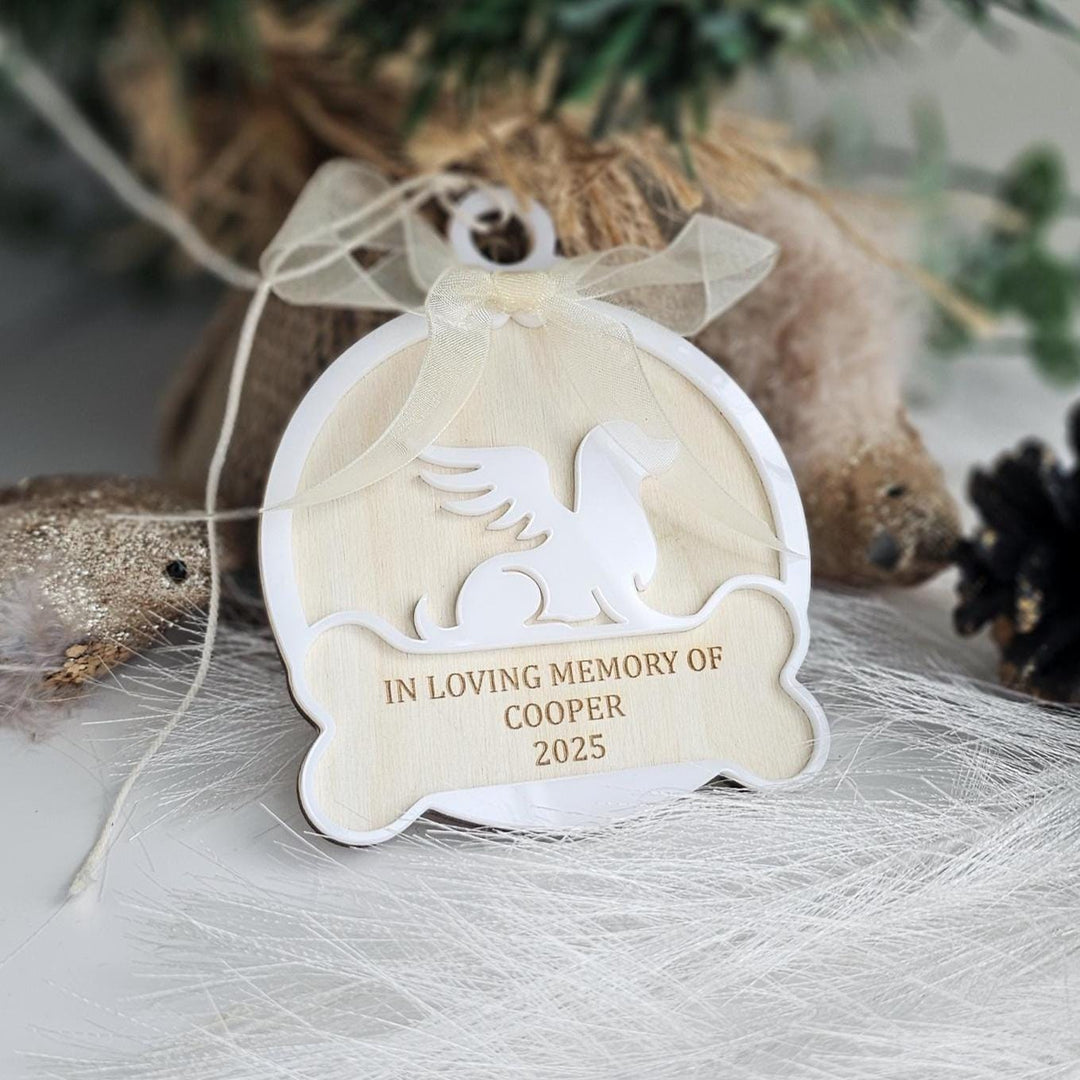 Personalised Pet Memorial Ornament • Dog Christmas Remembrance Gift