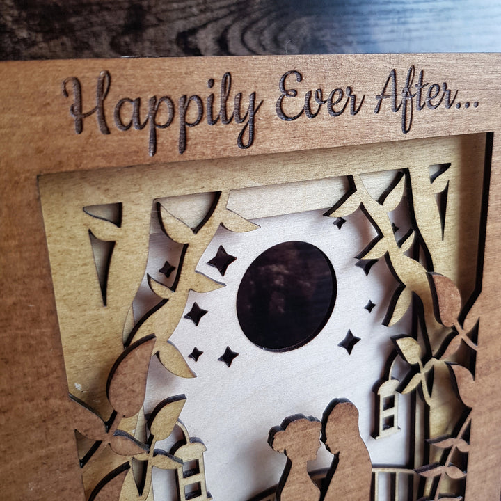 Happily Ever After Personalised Wedding Keepsake - Custom Wooden Layered Gift