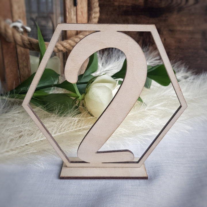 Rustic Hexagon Wooden table numbers, Unique Wedding Table Numbers, Wooden Table decoration, Rustic table décor