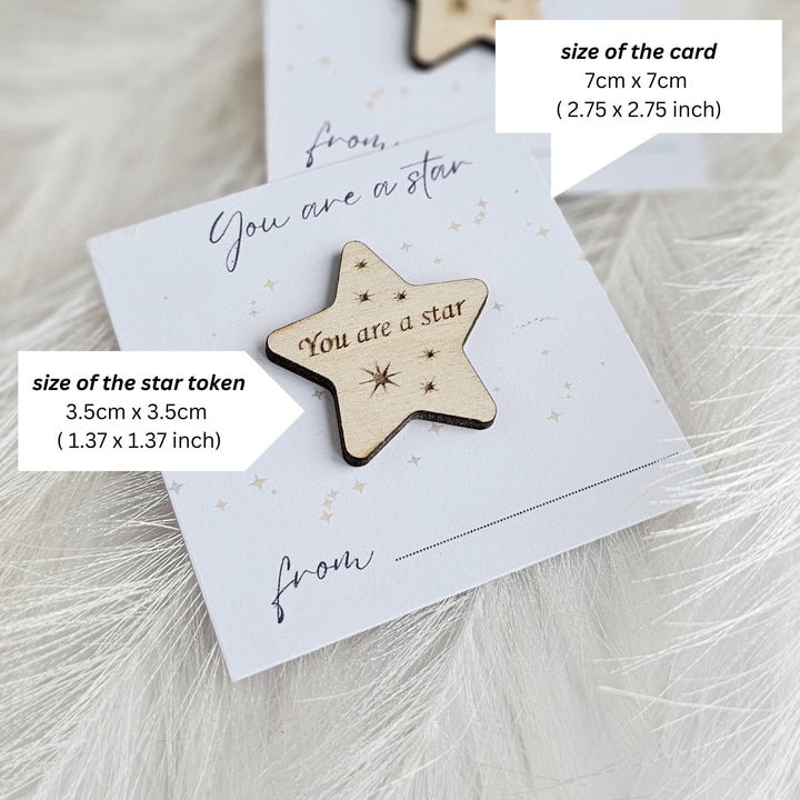 Wooden Star Token - Youre a Star Teacher Gift  End of Year Keepsake  Graduation Present for Students