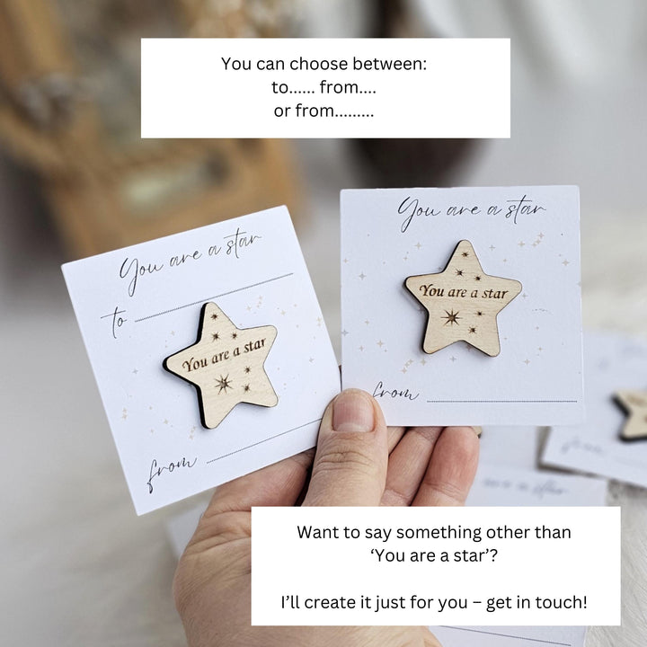 Wooden Star Token - Youre a Star Teacher Gift  End of Year Keepsake  Graduation Present for Students