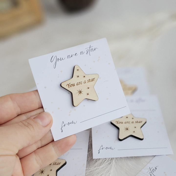 Wooden Star Token - Youre a Star Teacher Gift  End of Year Keepsake  Graduation Present for Students
