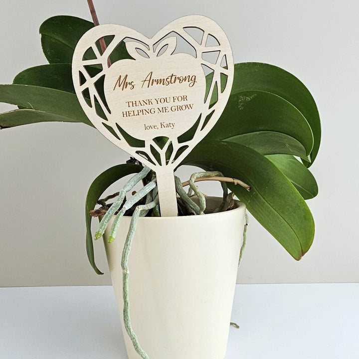 Custom Wooden Plant Tag - Personalised Gift for Anniversaries Mothers Day Birthdays Teacher Appreciation New Home