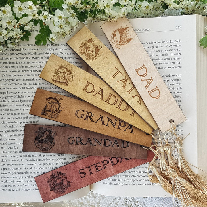 Fisherman Bookmark – Personalised Wooden Gift - Fishing Enthusiasts