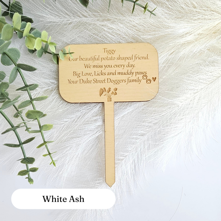 Personalised wooden plant gift tag - Rectangle shape