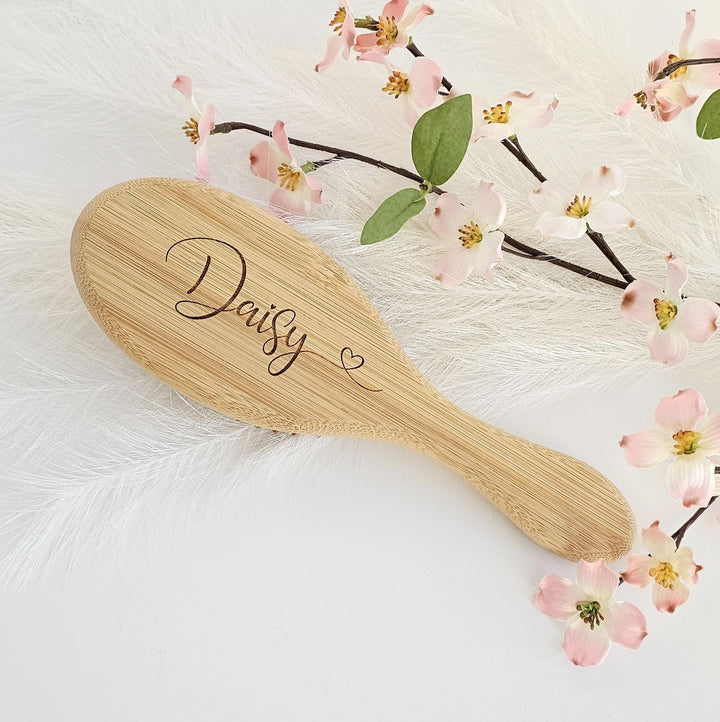 Personalized Eco-Friendly Bamboo Hairbrush - Engraved Gift for Dancer Girlfriend Mother Teenage Girl
